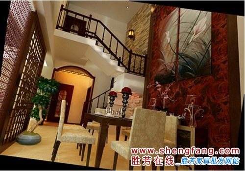 中式復(fù)式裝修效果圖 沉穩(wěn)大氣又不失時(shí)尚感