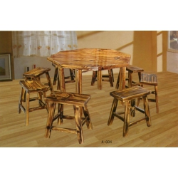 勝芳原生態火燒木家具批發 主題酒店桌椅 實木餐桌餐椅批發 桌面 戶外實木餐桌椅 原生態酒店家具 酒店家具 和合家具