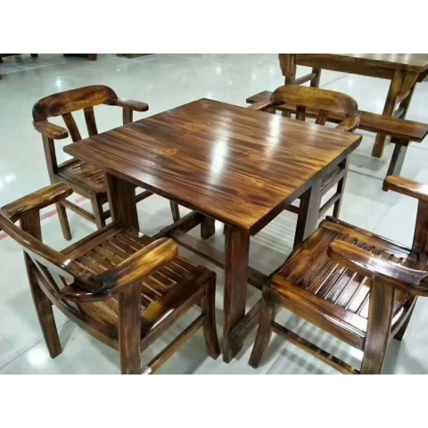 勝芳原生態火燒木家具批發 主題酒店桌 實木餐桌餐批發 桌面 戶外實木餐桌 戶外酒店家具 酒店家具 和合家具