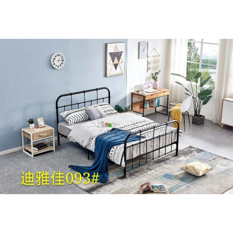 勝芳鐵床批發歐式鐵藝床復古旅館鐵架床雙人床酒店公寓床臥室鐵架床公主床金屬床宜家迪雅佳家具