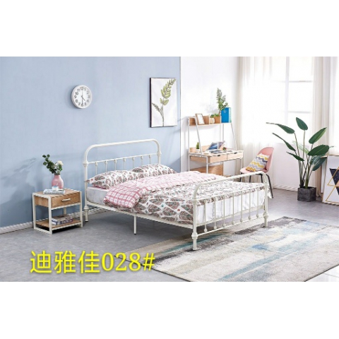 勝芳鐵床批發歐式鐵藝床復古旅館鐵架床雙人床酒店公寓床臥室鐵架床公主床金屬床宜家迪雅佳家具