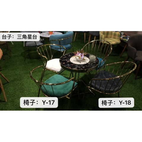 勝芳休閑輕奢桌椅批發 卡座 咖啡桌椅 網紅桌椅 酒店家具 洽談 接待桌椅 鈦金桌椅 北歐鈦金桌椅 岳明達家具（原誠連誠家具）