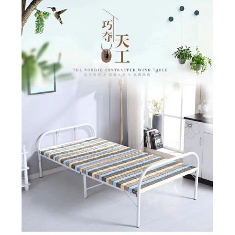 勝芳圓頭兩折床 折疊床 簡易床 午休床 四折床 單人床 陪護床 鐵藝床 竹板床 龍骨床 單人床批發 臥室家具 立達勝強家具