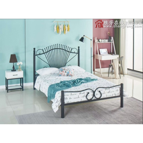 勝芳床鋪批發雙人床 鐵床 鐵藝床 雙人床 折疊雙人床 鐵藝雙人床 雙人板床 金屬床 臥室家具 歐博瑞家具