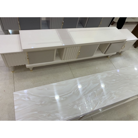 勝芳電視柜批發 板式電視柜 時尚茶幾組合 歐式電視柜 簡約電視柜 客廳家具 歐式家具 北歐 玻璃面電視柜 理石 華龍家具