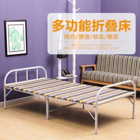 勝芳圓頭兩折床 折疊床 簡易床 午休床 四折床 單人床 陪護床 鐵藝床 竹板床 龍骨床 單人床批發 臥室家具 立達勝強家具