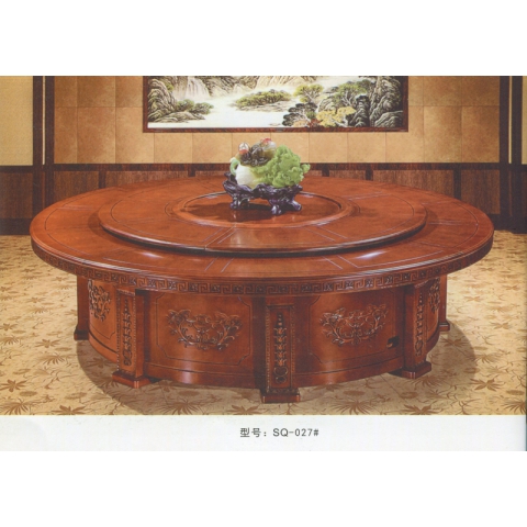 勝芳餐桌批發 酒店餐桌 轉盤 多人 餐館  飯店 桌子 餐廳 包間 包廂 酒店家具 雙全實木家具