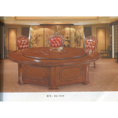 勝芳餐桌批發 酒店餐桌 轉盤 多人 餐館  飯店 桌子 餐廳 包間 包廂 酒店家具 雙全實木家具
