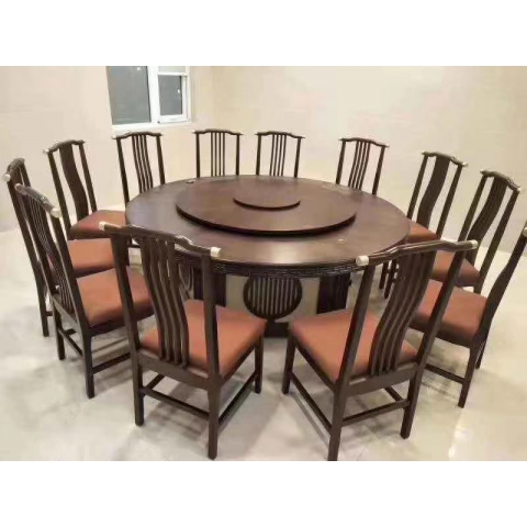 勝芳餐桌批發 酒店餐桌 轉盤 多人 餐館  飯店 桌子 餐廳 包間 包廂 酒店家具 雙全實木家具