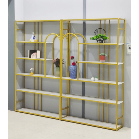 勝芳北歐鐵藝置物架 鳥籠置物架 客廳陽臺落地多層花架 服裝店包包架 金色展示架  正尚家具批發