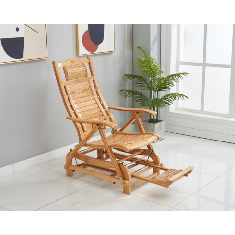 勝芳竹躺椅 折疊  搖搖椅 家用竹椅 午休 涼椅 懶人椅 老人陽臺椅 休閑逍遙藤搖椅   中正陽家具