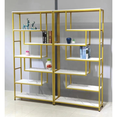 勝芳北歐鐵藝置物架 鳥籠置物架 客廳陽臺落地多層花架 服裝店包包架 金色展示架  正尚家具批發