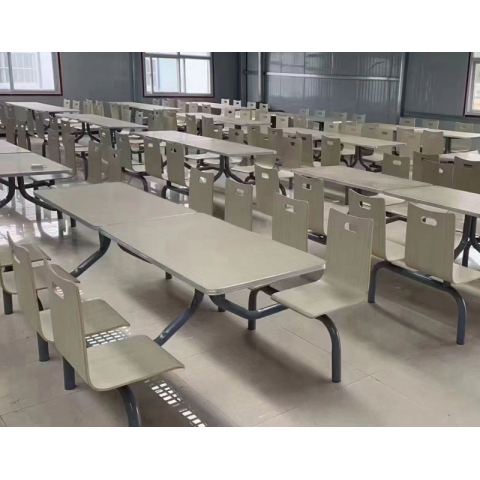 勝芳快餐桌椅 學校餐廳 鋼木餐桌椅 連體桌椅  食堂餐桌 飯店餐桌 企業單位餐廳 鋼木家具 酒店家具 餐廳家具 中慶德家具