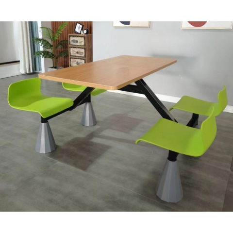 勝芳快餐桌椅 學校餐廳 鋼木餐桌椅 連體桌椅  食堂餐桌 飯店餐桌 企業單位餐廳 鋼木家具 酒店家具 餐廳家具 中慶德家具