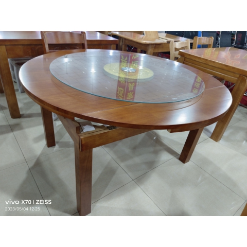 勝芳餐桌批發實木餐桌客廳家用工作休閑區 勝芳原生態時木家具批發實木木餐桌 主題酒店桌椅 實木餐桌轉盤圓形轉臺餐桌批發  泓涵家具