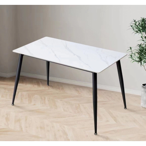 勝芳巖板餐桌批發 巖板亮光啞光 簡約家用小戶型 輕奢北歐巖板長方形桌椅 飯廳餐桌 天然意式 高馳家具