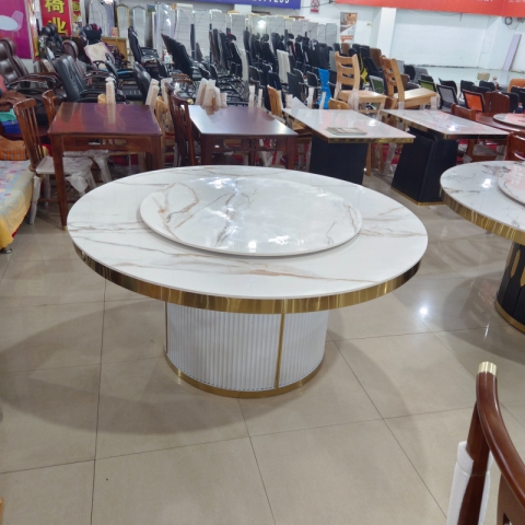 酒店圓桌  飯店圓桌  電動巖板轉桌   輕奢電動轉桌  飯店巖板轉桌