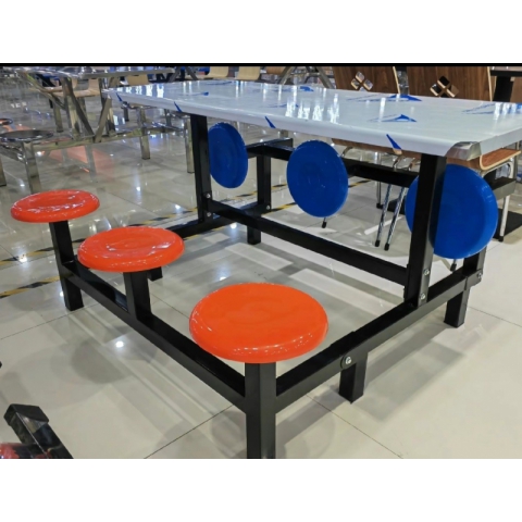 勝芳連體餐桌椅批發  六連體餐桌椅 食堂餐桌 食堂連體桌椅 快餐桌椅 四腿連體桌 四連體 學生餐桌椅 萬眾家具