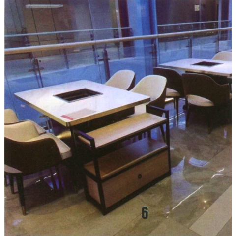 勝芳酒店餐桌批發 勝芳火鍋桌批發 巖板鐵藝框架 巖板火鍋桌 電磁爐火鍋桌輕奢酒店桌  可定制家具 鑫騰泰家具