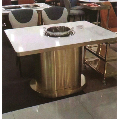 勝芳酒店餐桌批發 勝芳火鍋桌批發 巖板鐵藝框架 巖板火鍋桌 電磁爐火鍋桌輕奢酒店桌  可定制家具 鑫騰泰家具