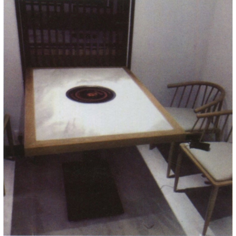 勝芳酒店餐桌批發 勝芳火鍋桌批發 巖板鐵藝框架 巖板火鍋桌 電磁爐火鍋桌輕奢酒店桌  可定制家具 鑫騰泰家具