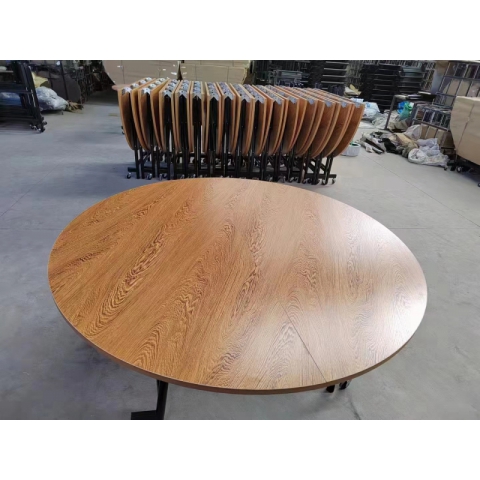 勝芳折疊桌批發 腳輪桌 簡約折疊桌 圓形吃飯桌子 大圓桌 簡易餐桌 休閑桌 便攜戶外擺攤桌子 強利家具批發