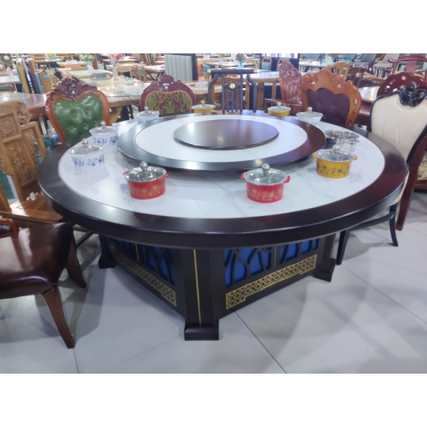 勝芳餐桌椅 巖板桌面 酒店桌 圓桌 轉盤桌 實木旋轉大餐臺 桌面 桌架 實木餐桌椅 實木餐臺椅 中式餐桌椅 實木餐桌椅組合批發 木質家具 餐廳家具 雙全實木家具