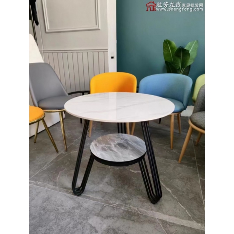 勝芳咖啡臺批發 雙層咖啡桌 咖啡臺 巖板茶幾 洽談桌 小圓桌 休閑桌 鑫成家具