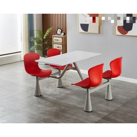 勝芳連體餐桌椅批發  食堂餐桌 食堂連體桌椅 快餐桌椅 四腿連體桌 四連體 學生餐桌椅 萬眾家具