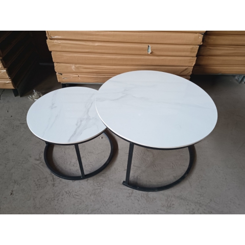 勝芳巖板茶幾批發  套幾  大小圓  組合圓茶幾 簡約  網紅茶幾  輕奢茶幾  巖板茶幾  鐵藝茶幾  萬鵬家具