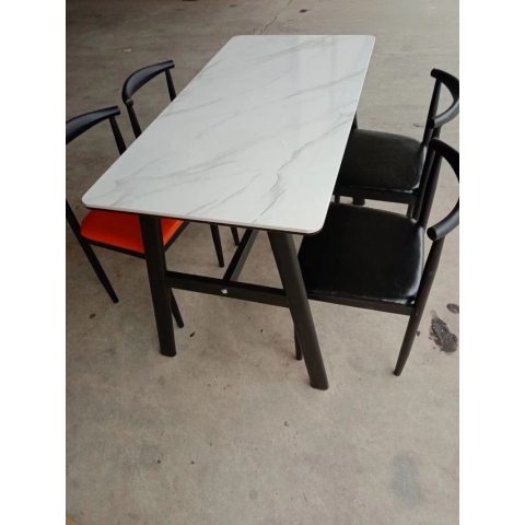 勝芳家具批發快餐桌椅   巖板餐桌批發   牛角椅 k字桌批發  餐桌椅組合  餐桌  餐椅  萬鵬家具