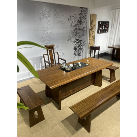 全網超低實木茶桌批發 實木茶臺 茶道桌 大板茶臺 大板辦公桌 橡木大板桌 書桌 廣東生產香河倉庫現貨直發 香河潤澤家具