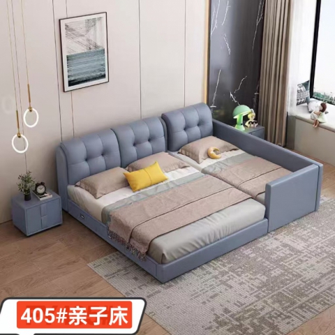 香河軟床批發 多功能床 寶貝親子床406#21生態真皮 廣東生產香河倉庫現貨直發 香河潤澤家具