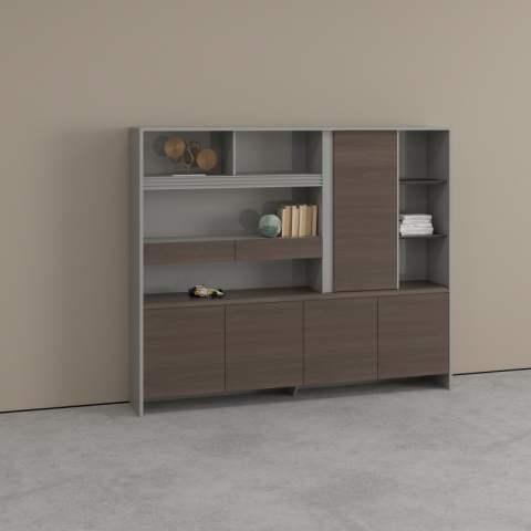 文件柜資料柜儲(chǔ)物柜檔案柜木質(zhì)帶鎖落地式密柜辦公室書柜