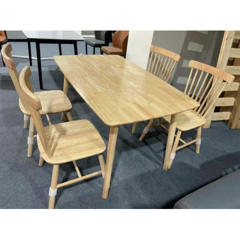 勝芳橡膠木，純實木餐桌椅，利民家具