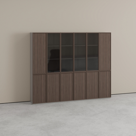 文件柜資料柜柜子儲(chǔ)物柜檔案柜木質(zhì)帶鎖落地式保密柜辦公室書柜