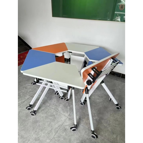 勝芳培訓(xùn)桌批發(fā) 會議桌 辦公桌 閱覽室桌子 梯形桌 米萊家具