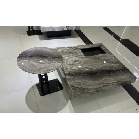 勝芳巖板茶幾批發 套幾 大小圓 組合圓茶幾  網紅茶幾 輕奢茶幾 巖板茶幾 鐵藝茶幾 百思德家具