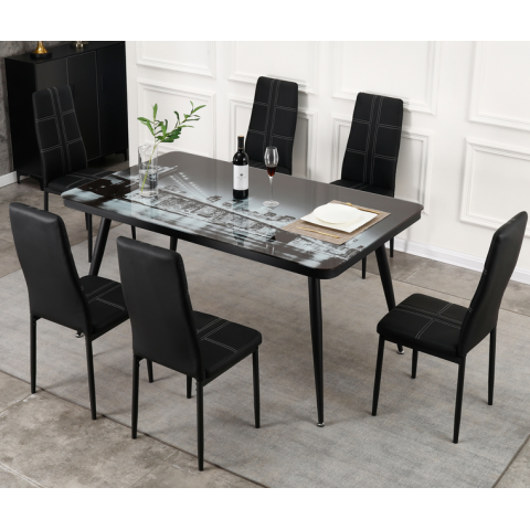 勝芳餐桌批發 玻璃餐桌 玻璃餐臺 小戶型餐桌 鋼化玻璃餐桌 時尚簡約 餐廳家具 六泰家具