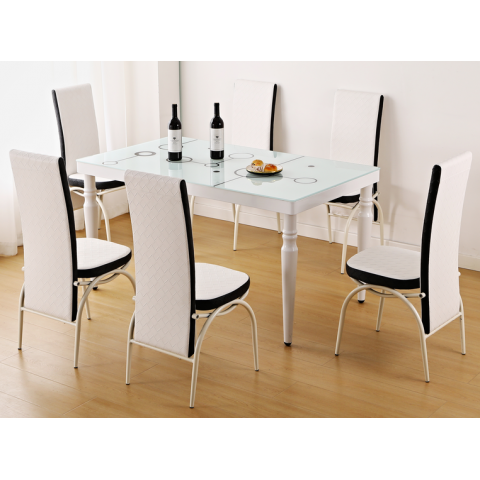 勝芳餐桌批發 玻璃餐桌 玻璃餐臺 小戶型餐桌 鋼化玻璃餐桌 時尚簡約 餐廳家具 六泰家具