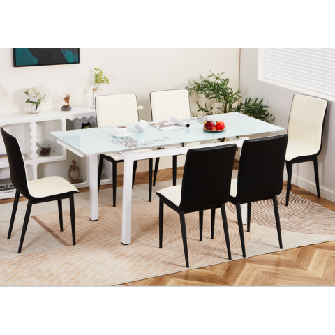 勝芳餐桌批發 玻璃餐桌 玻璃餐臺 小戶型餐桌 鋼化玻璃餐桌 時尚簡約 餐廳家具 六泰家具