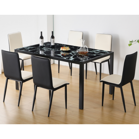 勝芳餐桌批發 玻璃餐桌 玻璃餐臺 小戶型餐桌 鋼化玻璃餐桌 時尚簡約 餐廳家具 六泰家具