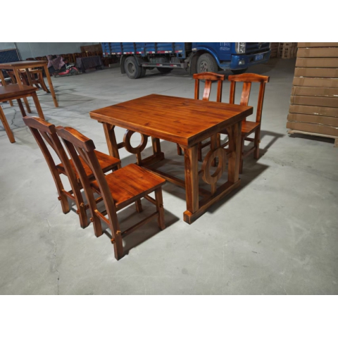 勝芳原生態火燒木家具批發  大圓桌 火鍋桌 主題酒店桌椅 實木餐桌餐椅批發 桌面 戶外實木餐桌椅 原生態酒店家具 酒店家具 和合家具