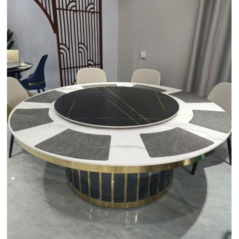 勝芳巖板大圓桌批發 酒店桌椅 酒店電動餐桌 巖板餐桌 火鍋桌子  手動大圓桌 酒店圓桌 飯店餐桌椅 轉盤桌  全程酒店家具