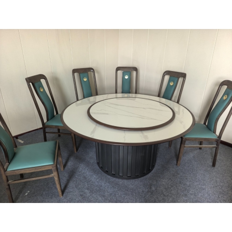 勝芳酒店家具批發 新中式巖板餐桌 酒店餐桌大圓桌 巖板 酒店圓桌 酒店餐桌 飯店酒店家具酒店桌 圓桌 轉盤桌 實木旋轉大餐臺 火鍋桌 泓涵家具