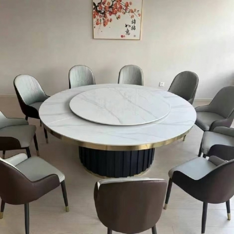 勝芳家具批發 巖板酒店桌 酒店大圓桌 弘毅家具