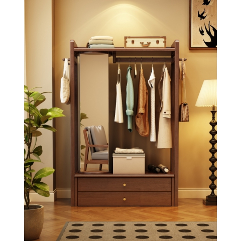 香河衣帽架批發 實木衣帽架 北歐衣帽架 門廳柜 多功能掛衣架+置物架 廣東生產香河倉庫現貨直發 香河潤澤家具