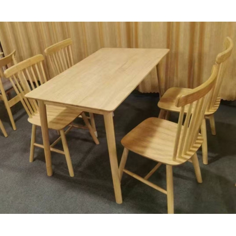 勝芳北歐全實木餐桌 家用小戶型餐桌椅 組合4人6人 原木色長方形吃飯桌 寶帥家具