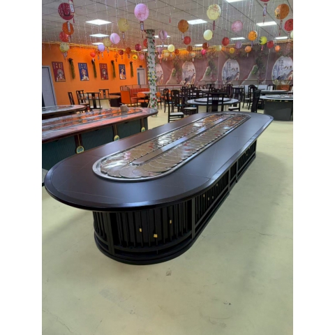 勝芳火鍋桌批發 火鍋桌 電動餐桌 旋轉火鍋桌 電磁爐火鍋桌 電磁爐餐桌 橢圓形餐桌 普沃達家具