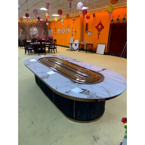 勝芳火鍋桌批發 火鍋桌 電動餐桌 旋轉火鍋桌 電磁爐火鍋桌 電磁爐餐桌 橢圓形餐桌 普沃達家具